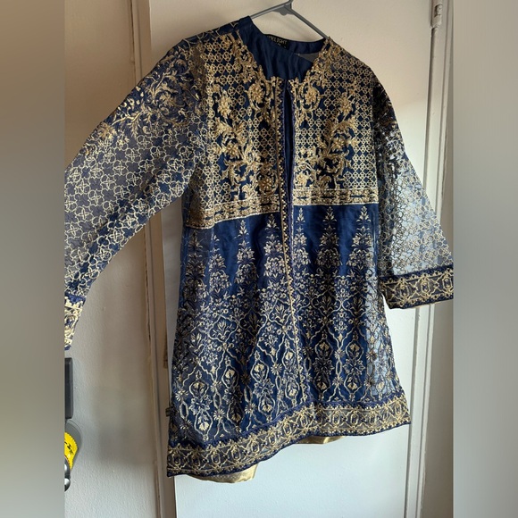 Limelight large dark blue four piece outfit new Pakistani Indian - Picture 2 of 8